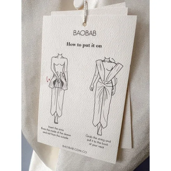 Baobab Mia Plunge V-Neck Gathered Midi Sheath Dress, NWT - Picture 10 of 15